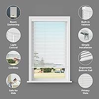 Vista 2 de Persianas sin cordón de madera sintética para oscurecer la habitación de 2 pulgadas - 52.25" de ancho x 60" de largo - Blancas, más de 1,000 tamaños