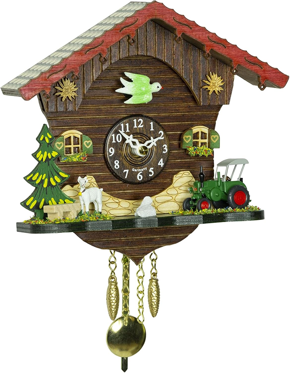 Trenkle Kuckulino Black Forest Clock Black Forest House with Quartz Movement and Cuckoo Chime TU 2061 PQ