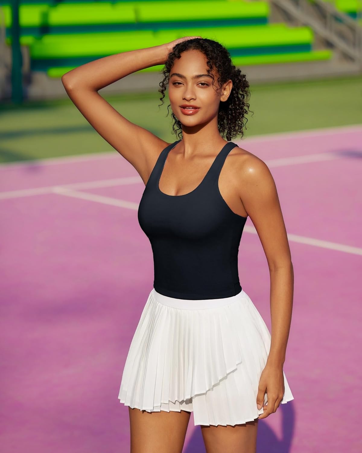 RUNNING GIRL Tank Tops with Built in Bras, Racerback Activewear Yoga Workout Tops for Women - Image 2