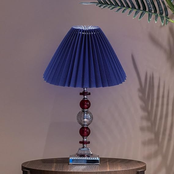 OSALADI Clip on Lamp Shade Pleated Fold Fabric Lampshade Antique Night stand Light Shade, Living