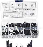 Vista 1 de M2 Nylon Hex Macho-Hembra Separadores Separadores Tornillo Tuerca Surtido Kit (Negro)