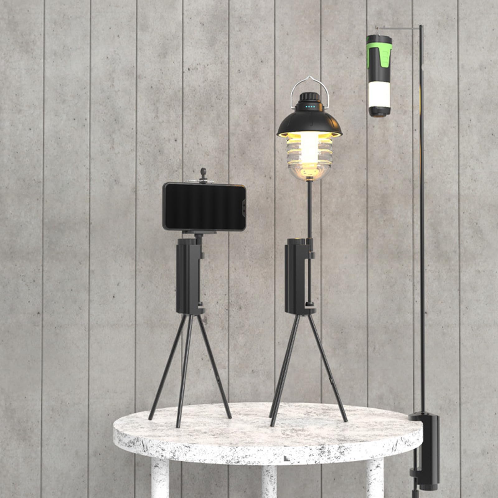 Equipo de camping, trípode portátil de aleación de aluminio, perchas de luz, soporte de lámpara desmontable para luces de camping al aire libre