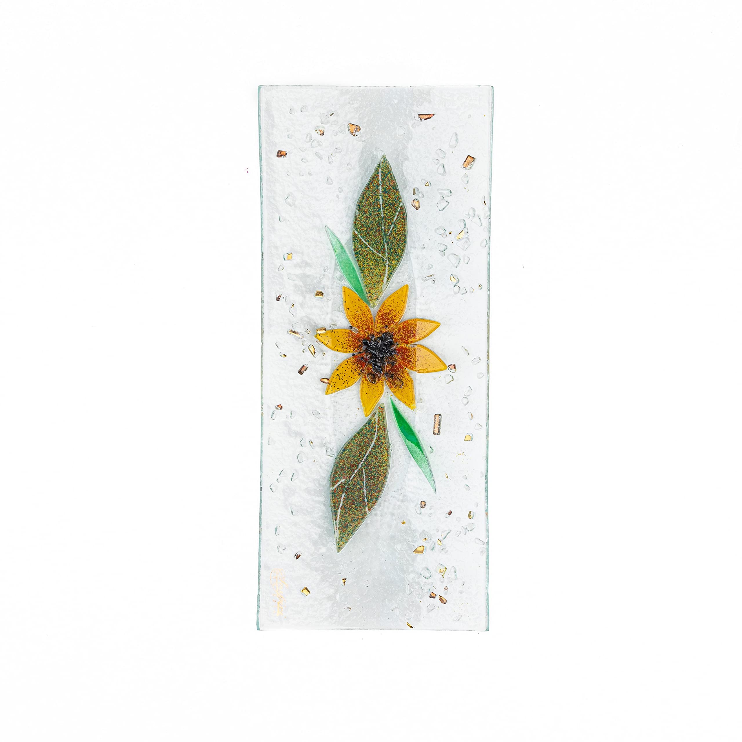 Sospiri Venezia Svuotatasca Piatto Soprammobile Decoro Floreale Vetro Murano Centrotavola Arredo Casa Idea Regalo Realizzato a Mano Made Italy (cm 30 X13 Rettangolare)