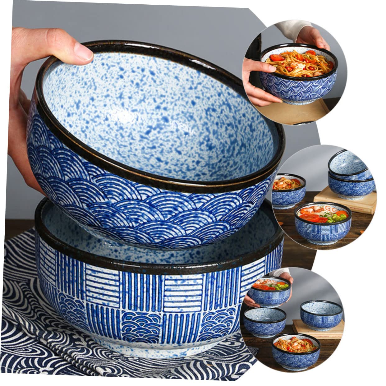 PRETYZOOM Compact Noodle Bowl Simple Ramen Bowl for Soup Noodles and Bibimbap Versatile Dinnerware for Home and Restaurants and Stylish Design for Everyday Use