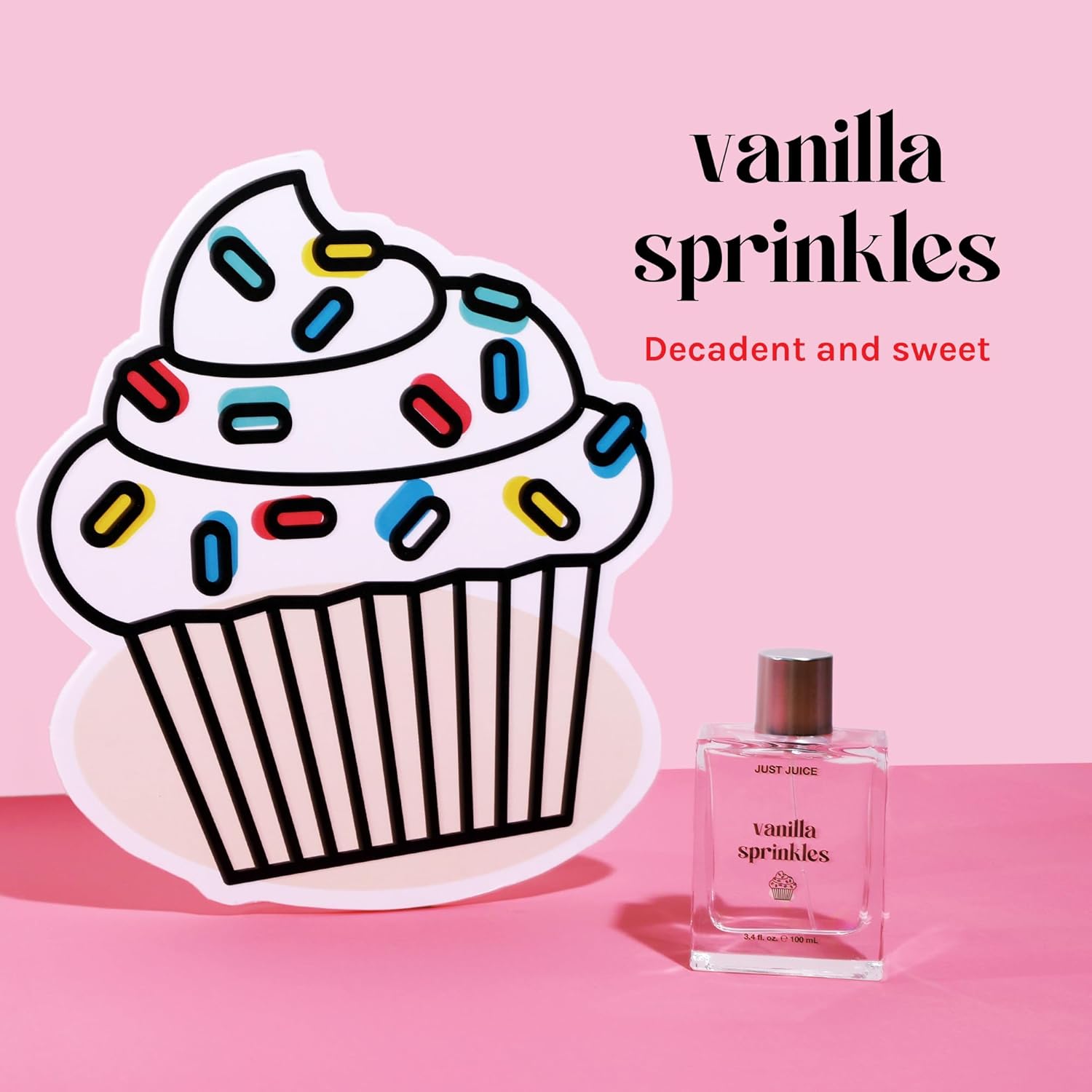 Just Juice Vanilla Sprinkles - Vanilla Perfume for Women and Men - Gourmand Perfume with Tonka Bean and Whipped Cream Notes - 3.4 oz - Image 2