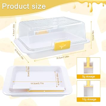 Butter Dish with Lid for Countertop, Airtight Butter Keeper Container Multipurpose Butter Knife, Suitable for European/Kerrygold/French Butter & Fridge Use
