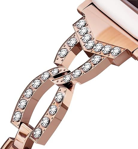 Miniatura 2 de Para Apple Watch Band 1.496 in 1.575 in 1.614 in 1.654 in 1.732 in 1.772 in 1.929 in Ultra Mujer Niña Bling Rhinestone Joyería Pulsera de metal para