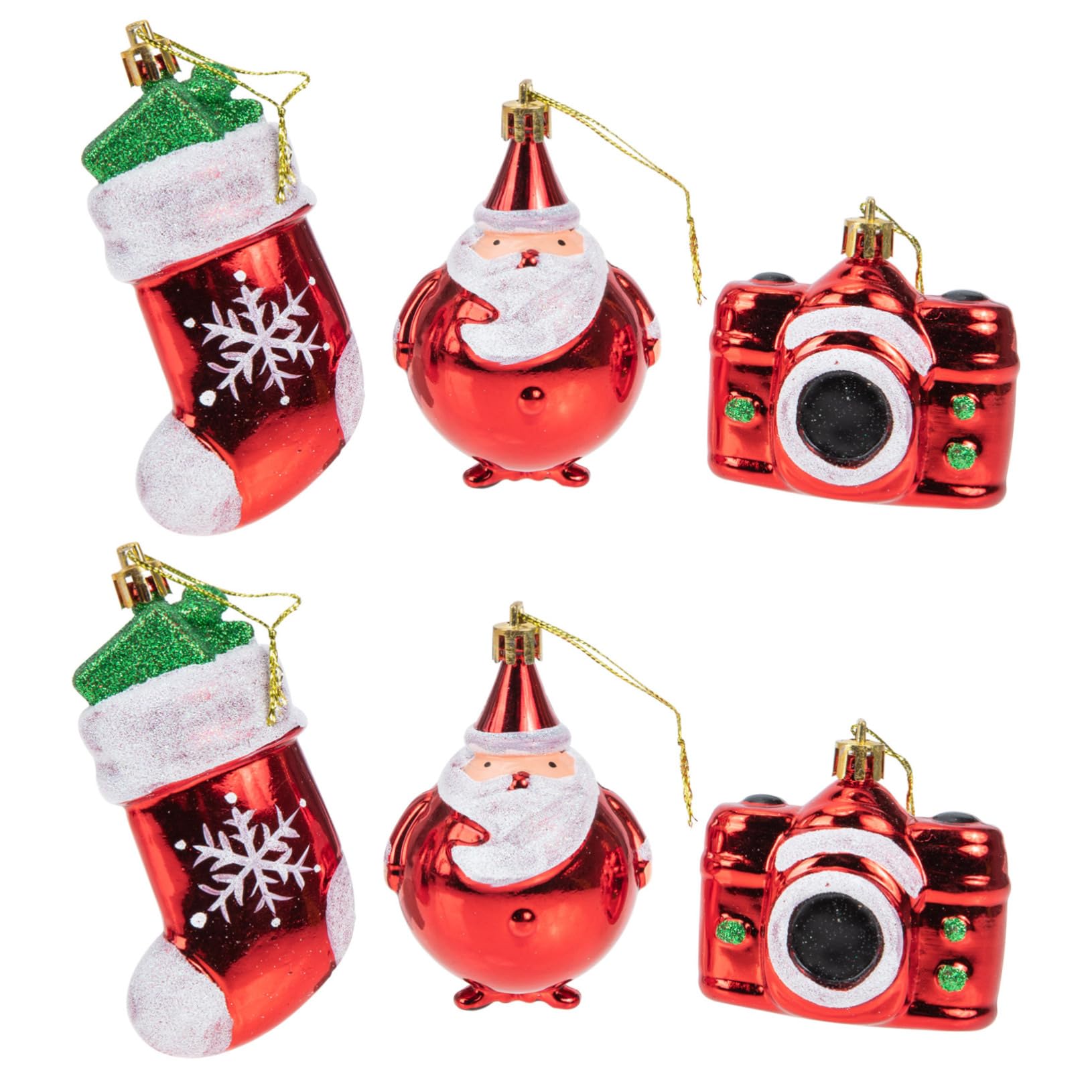 Ciieeo 2 Juegos De Colgantes para Árbol De Navidad Adornos Decorativos Rojos para El Hogar 6 Unidades.