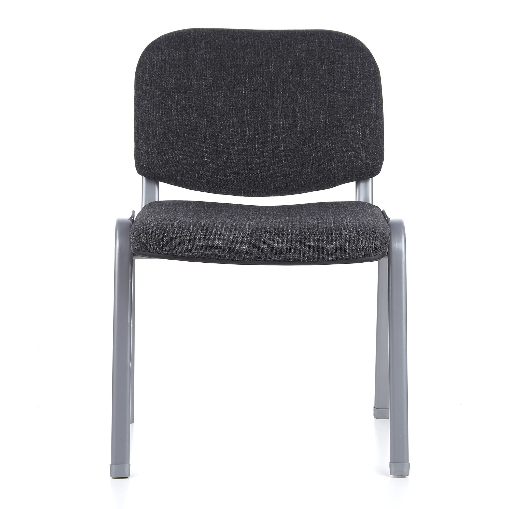 HJH Office 704120 Sedia da Conferenza XT 600 Rivestita, Riunioni e Attesa Con Schienale, Tessuto Antracite/Argento