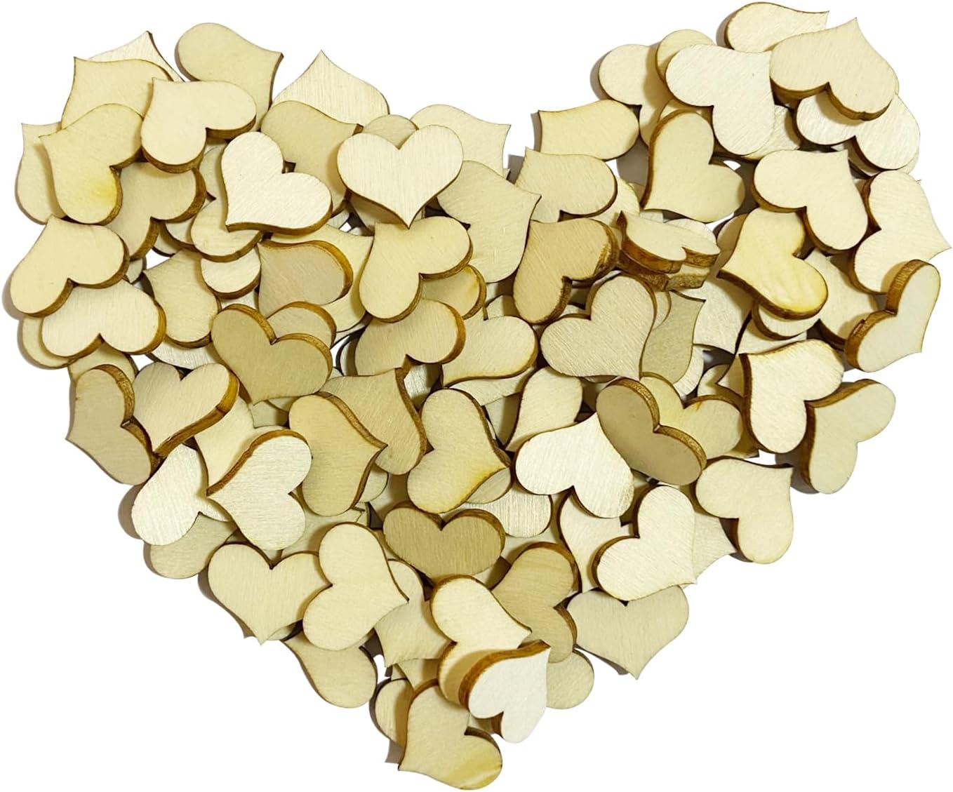 Love Hearts Shaped Wood Slices,Wooden Heart Confetti, Unfinished Wood Different Sizes Rustic Wooden Pattern DIY Crafts for Wedding Party Ornaments (Mixed Size,300 Pcs)