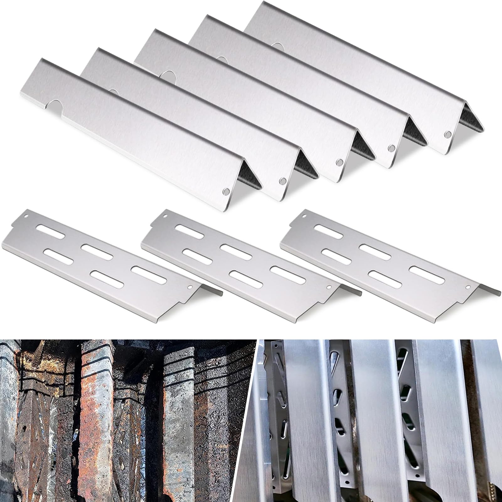 Genesis II Flavorizer Bars Heat Deflector Replacement Parts for Weber Genesis II 300 /LX 300 Series, Genesis II E-310 E-315 S-335, Stainless Steel Grill Parts of Weber 66032 66685 66795 66040