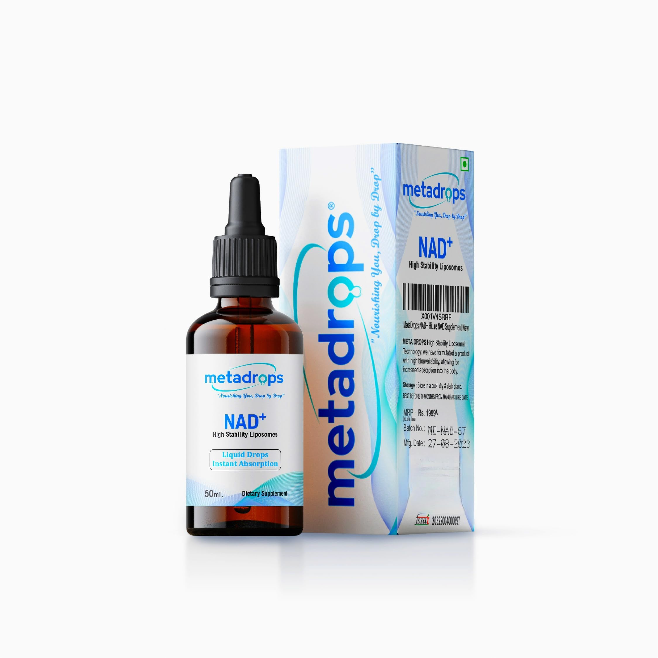 MetaDrops NAD+ High-Stability Liposomes in Drop Form - 50 Servings Pure NAD Supplement (B0CHQ21MQB) Amazon Price History, Amazon Price Tracker