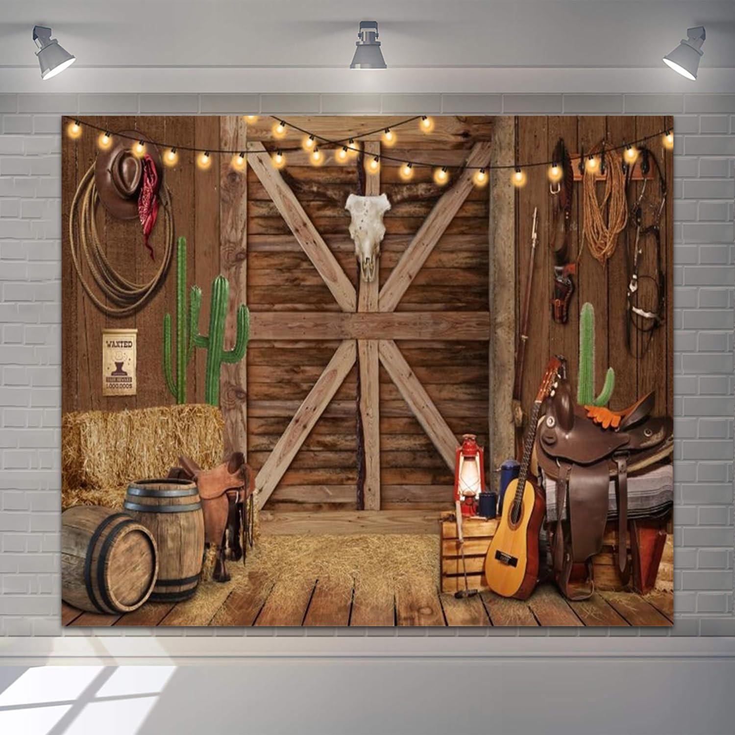 3 x 2,4 m sfondo occidentale vintage Wild West Cowboy Western decorazioni per feste a tema banner rodeo country matrimonio baby shower compleanno bambini ritratto sfondo foto stand studio puntelli