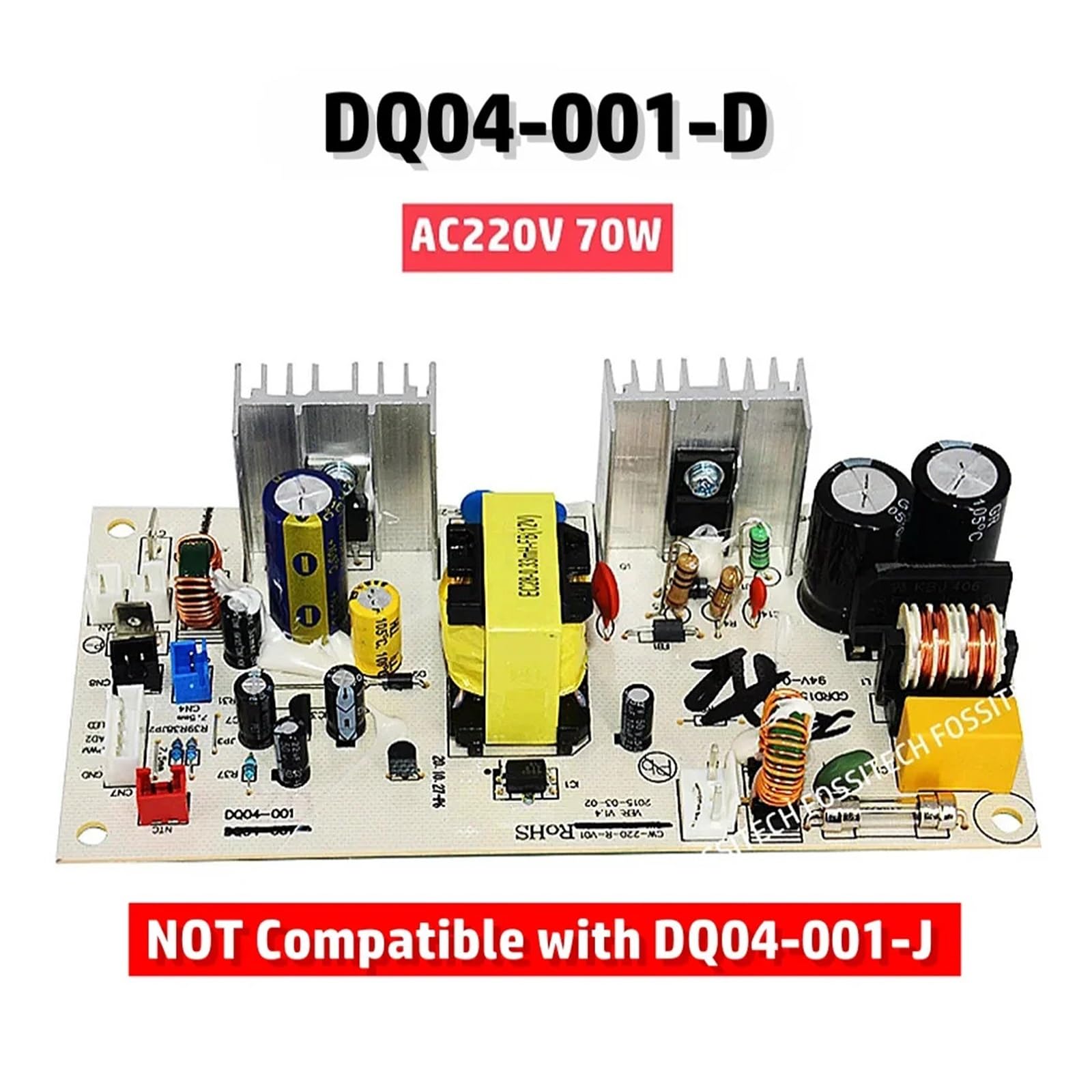 DQ04-001-D, Compatible con KERONG, placa de circuito for gabinete de vino tinto DQ04-006D, fuente de alimentación for refrigerador de doble Chip, Tablero Principal AC220V 70W(DQ04-001-D)
