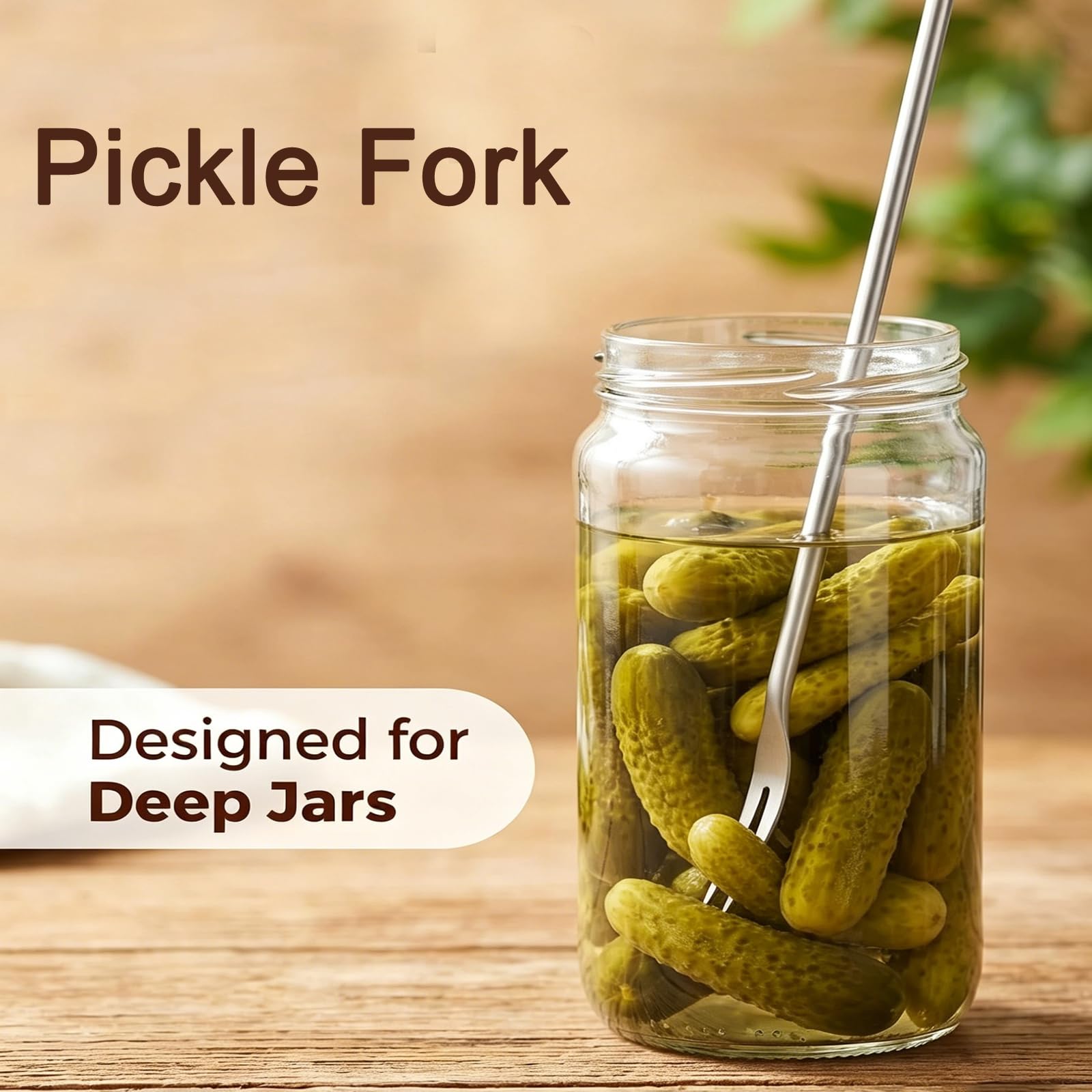 3 Pcs Pickle Fork, 8.6 Inches Long Handle Olive Fork 304 Stainless Steel Pickle Picker 2-Tine Cocktail Fork for Jar Dessert Appetizer Fruit Vegetables Salad — Amazon image 3