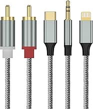 Sponsored You’re seeing this ad based on the product’s relevance to your search query.Learn more about this advertisement Lightning/USB Type C/3.5 mm to 2 RCA Aux Cable 1.3 m, 3 in 1 2 RCA RCA Cable Stereo for Lightning/USB Type C/3.5 mm Interface Compatible with iPhone/Huawei/Samsung Galaxy/Google Pixel/OnePlus