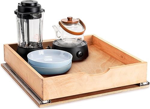 Vista 25 de Cajón extraíble totalmente montado, organizador de gabinete extraíble de madera, cajones extraíbles deslizantes de cierre suave para armarios