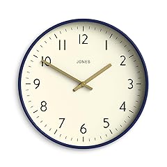 JONES CLOCKS® Studio wall Clock | Modern Round Style | 12 inch | Dark Navy Blue | Easy to Read item