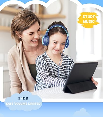 Miniatura 4 de Auriculares USB Tipo C Mejorados para Niños para la Escuela, Volumen Seguro Limitado de 94dB, Sonido Estéreo HD, Auriculares Plegables Ligeros