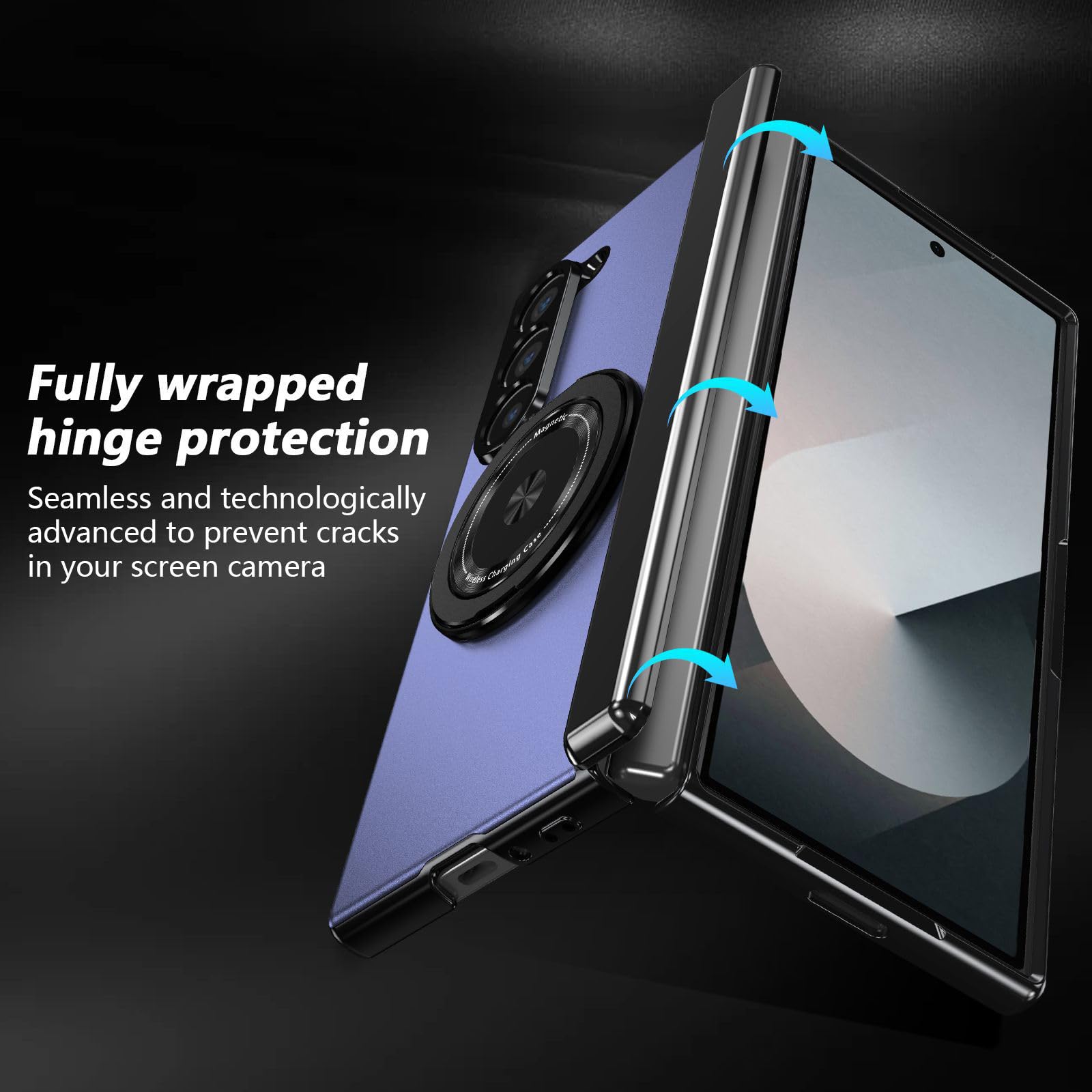 Magnetyczne etui do Samsung Galaxy Z Fold 8 Ultra galwanizowane etui z podstawką