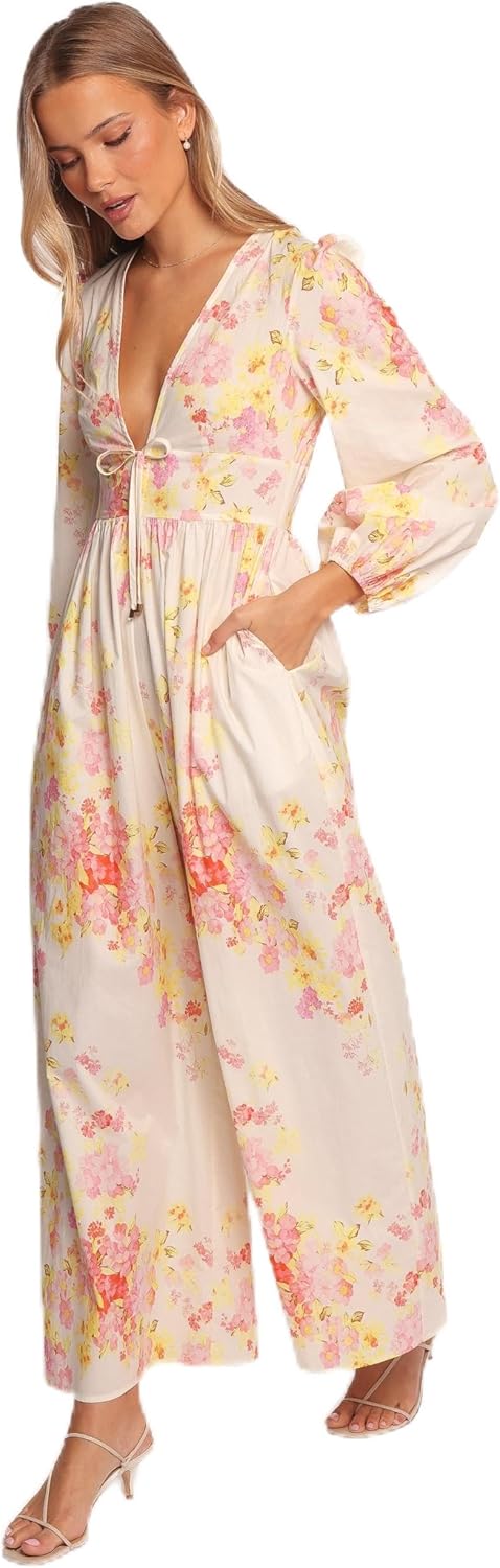 Petal & Pup womens Celestine Jumpsuit Pink Floral
