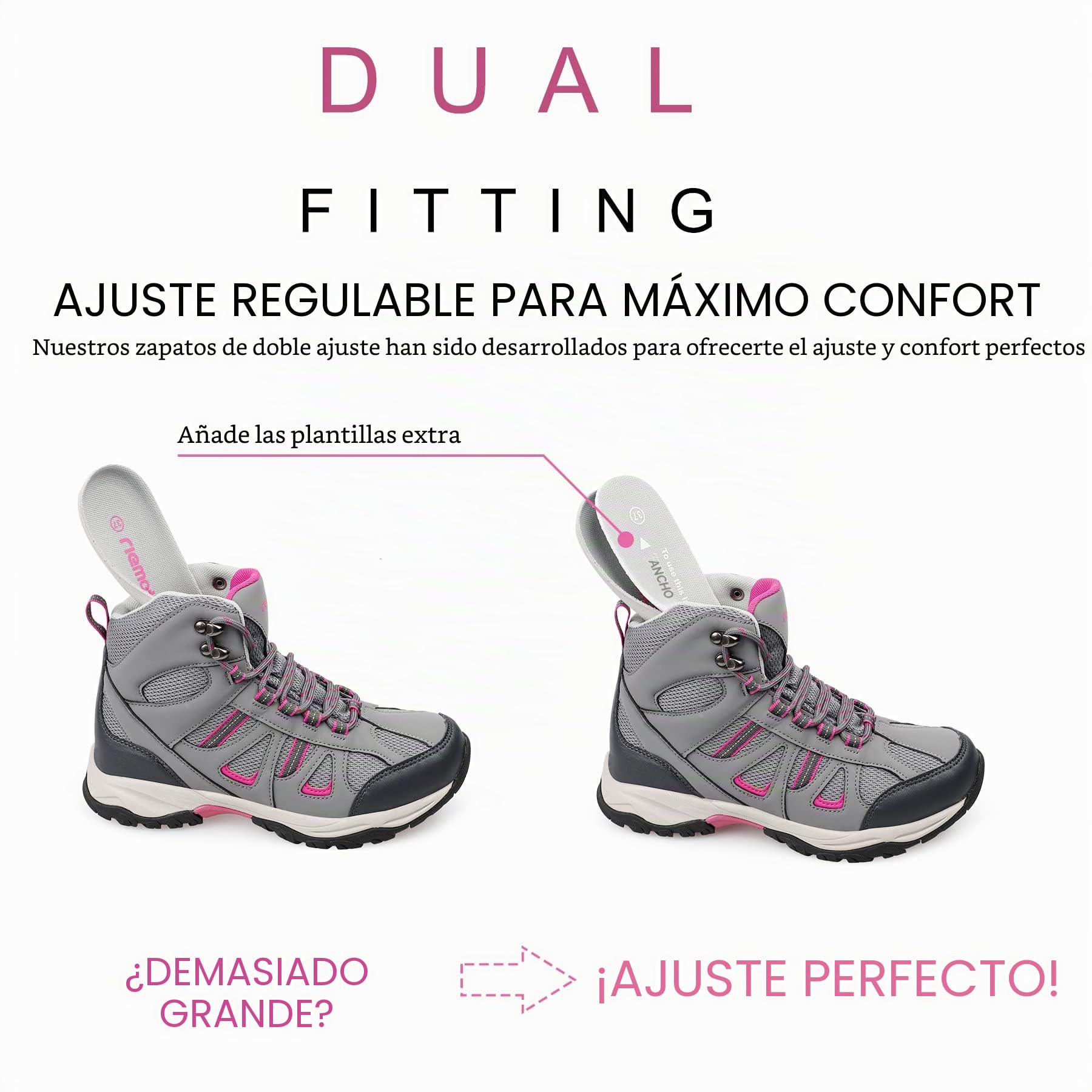 riemot Botas de Senderismo Mujer Impermeables,Zapatillas Trekking Mujer,Botas Montaña Mujer Antideslizantes,Ligeras y Transpirables para Senderismo,Montañismo y Outdoor