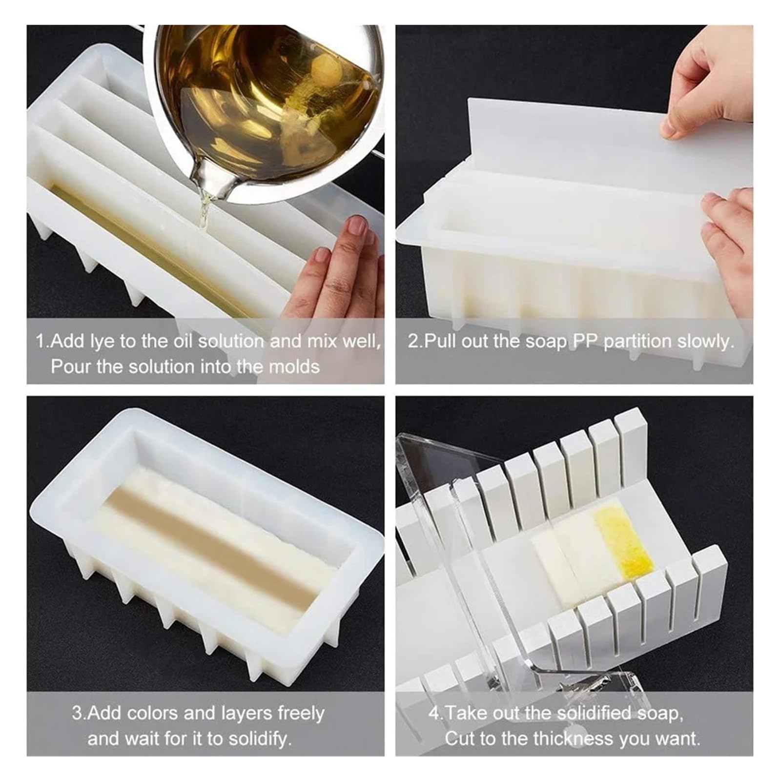 Moule Bougie Moule à savon en Silicone avec 5 séparateurs acrylique, tapis nid d'abeille, rose et abeille, outil artisanal résine fait la main