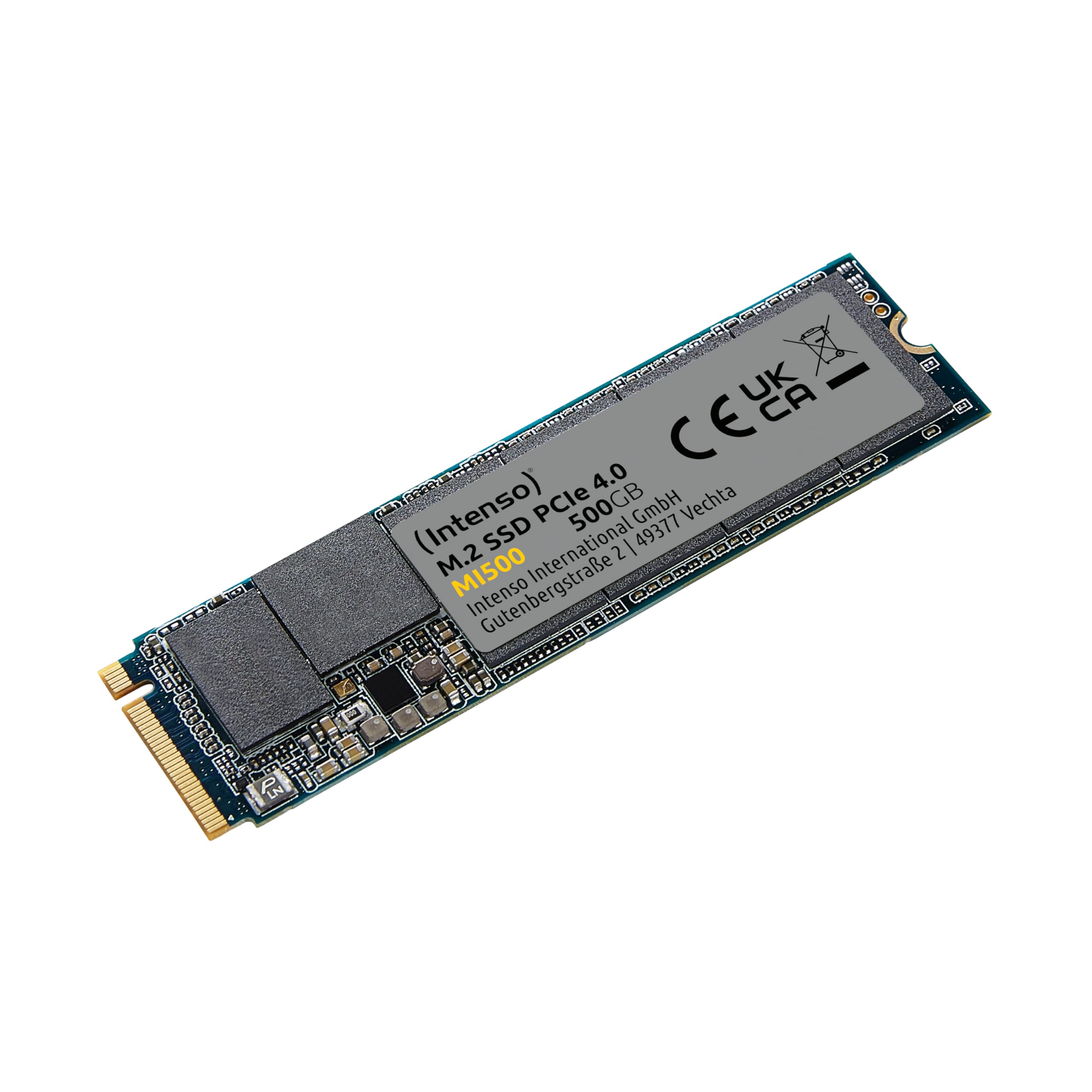 Intenso MI500 500GB NVMe SSD, M.2 Internal SSD, PCIe 4.0 Gen4x4, 5300MB/s Read, 4000MB/s Write, Solid State Drive, 500GB