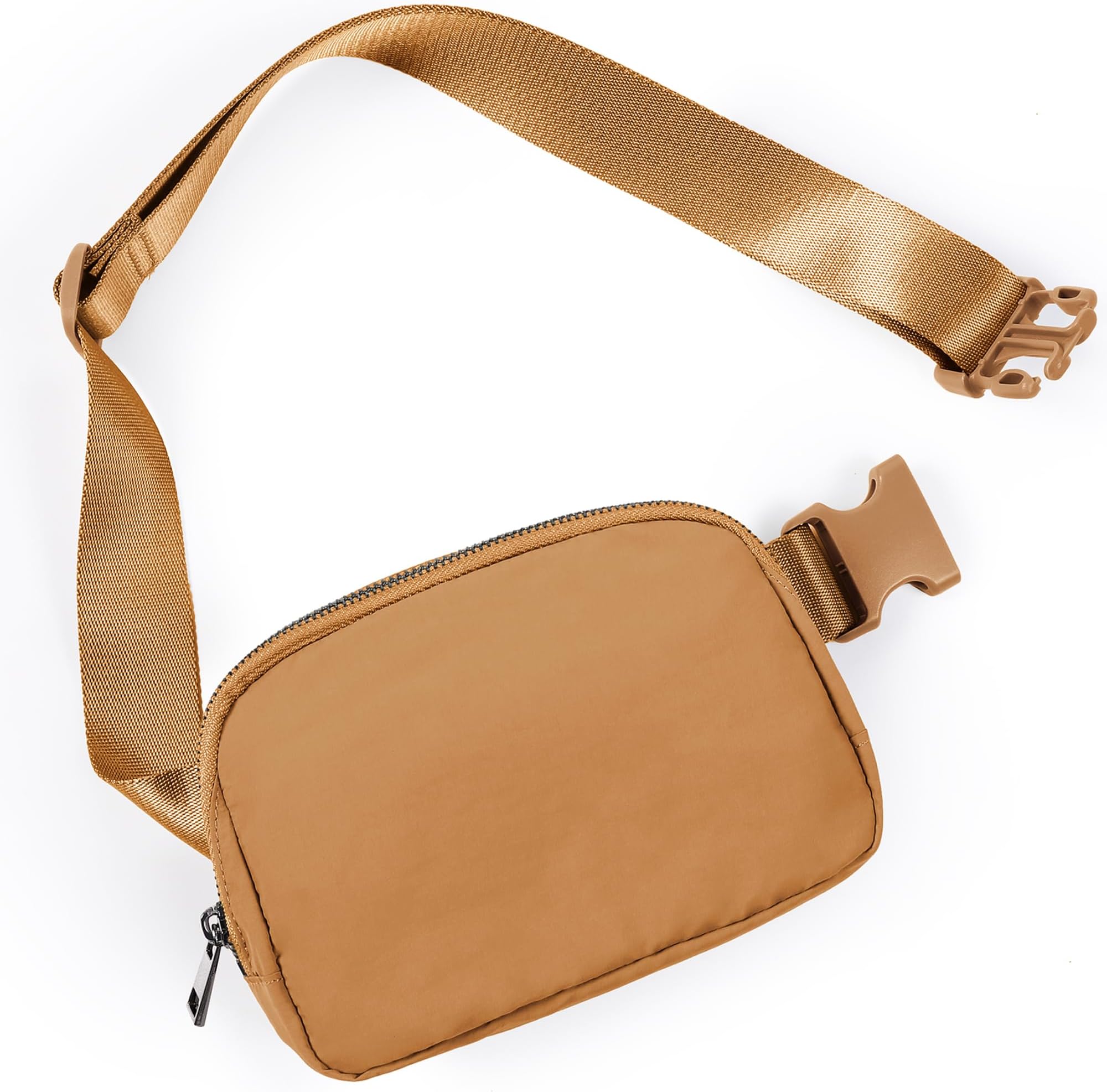 Unisex Mini Belt Bag with Adjustable Strap Small Fanny Pack for Workout Running Traveling Hiking, Bronze