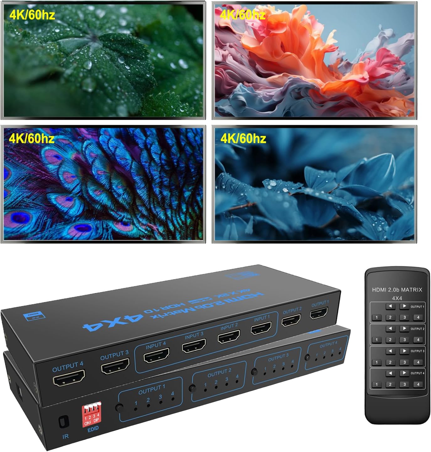 Tendak Switch HDMI Commutateur 4K 5 Entrées 1 Sortie SPDIF Extracteur Audio L/R Télécommande IR Arc Support 1080P 3D PS4 Xbox One Nintendo