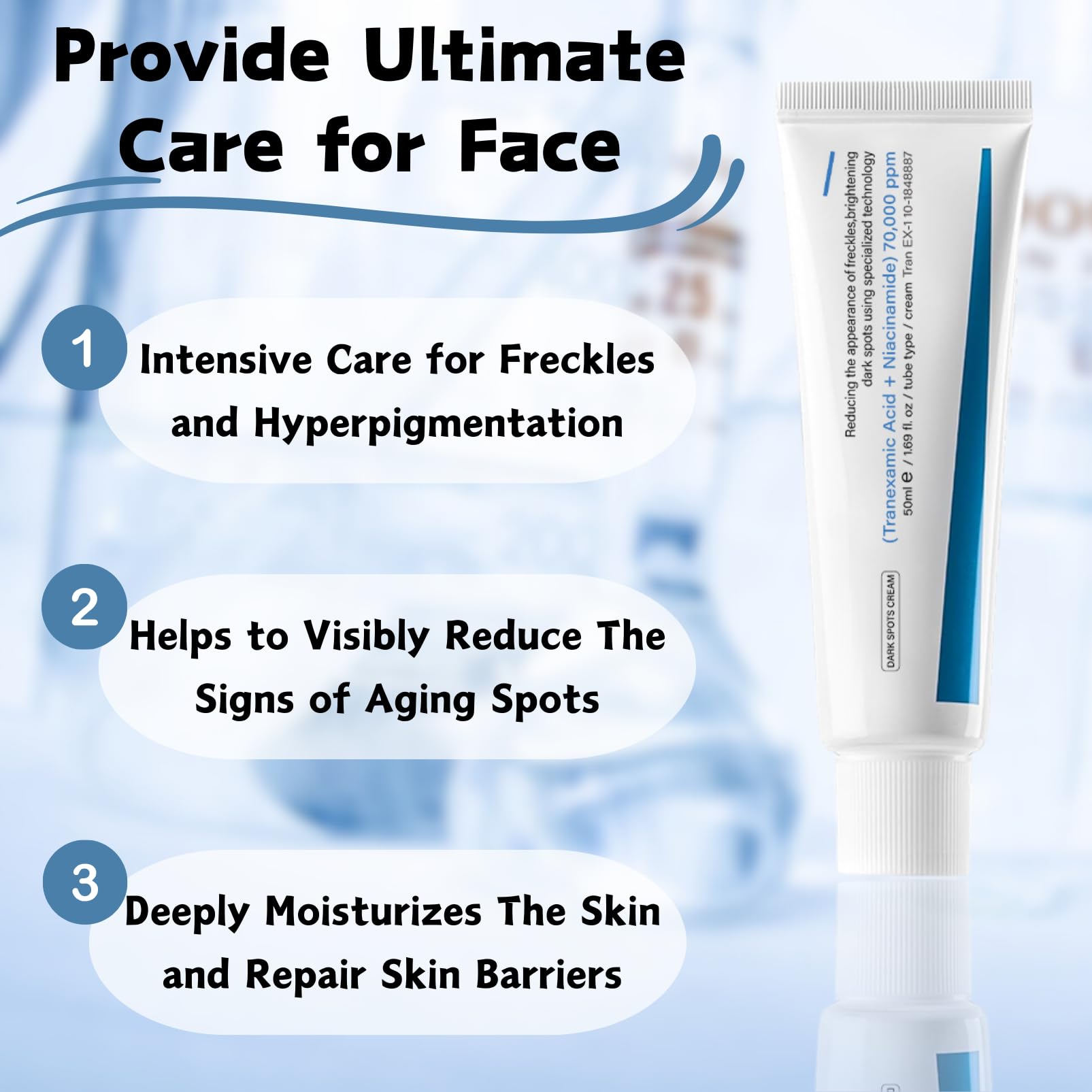 Dark Spot Cream, Tranexamic Acid & Niacinamide Face Cream for Women Anti Aging Face Cream for Freckles & Hyperpigmentation - Image 3