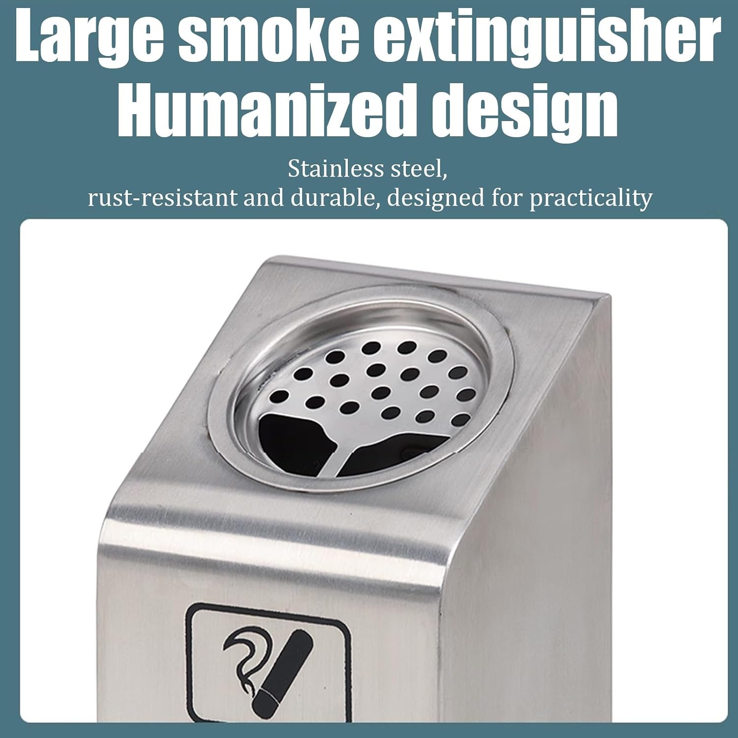 Standing Ashtray, Wall Mounted Trash Can, Stainless Steel Ashtray, Cigarette Disposal Outdoor, Commercial Smoking Receptacles, For Parks/Outdoor Shopping Malls/Hotels