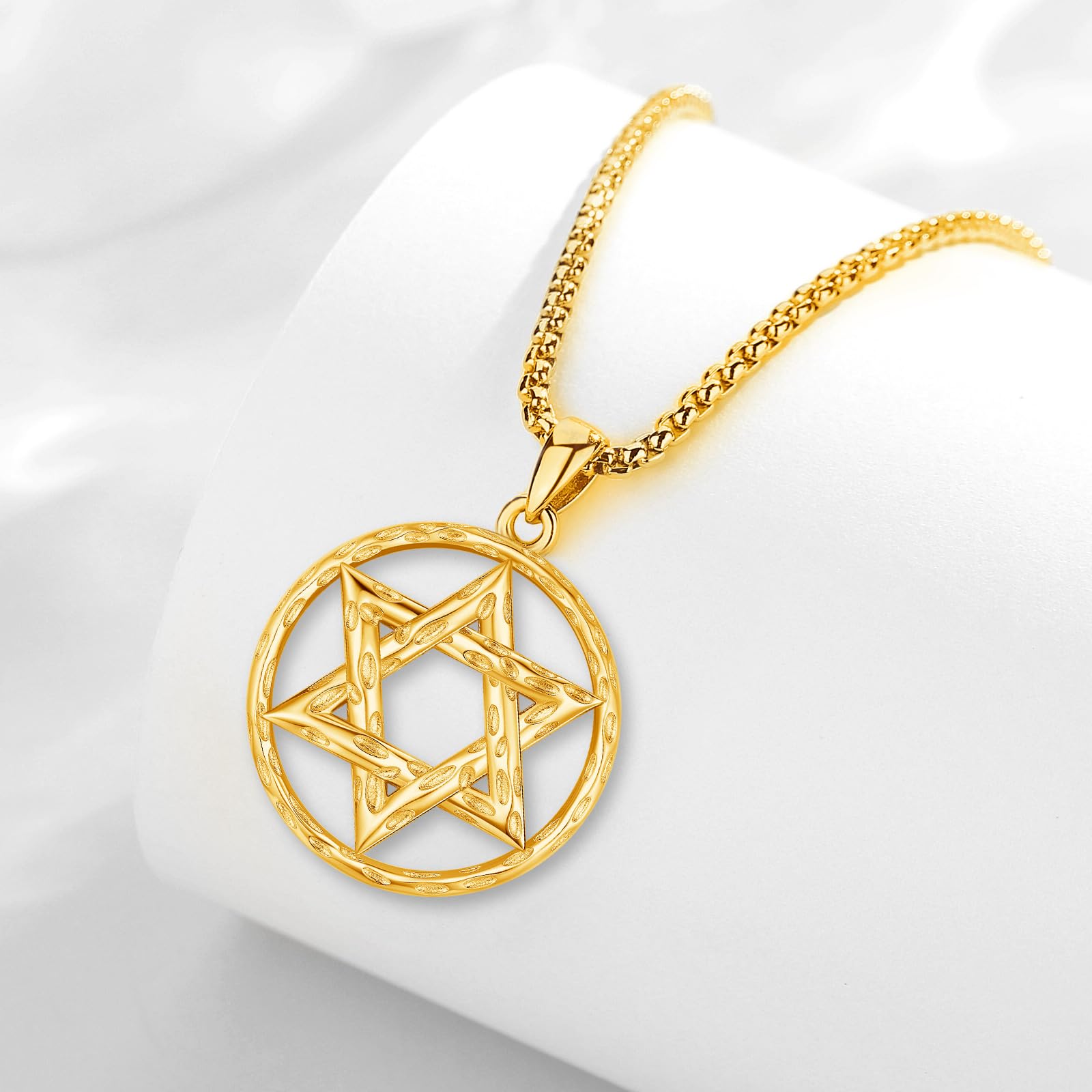 Collar con colgante de estrella de David para mujeres y hombres, collar de plata de ley 925 con cadena de acero inoxidable de 22 pulgadas, pequeño, plata de ley, sin piedras preciosas