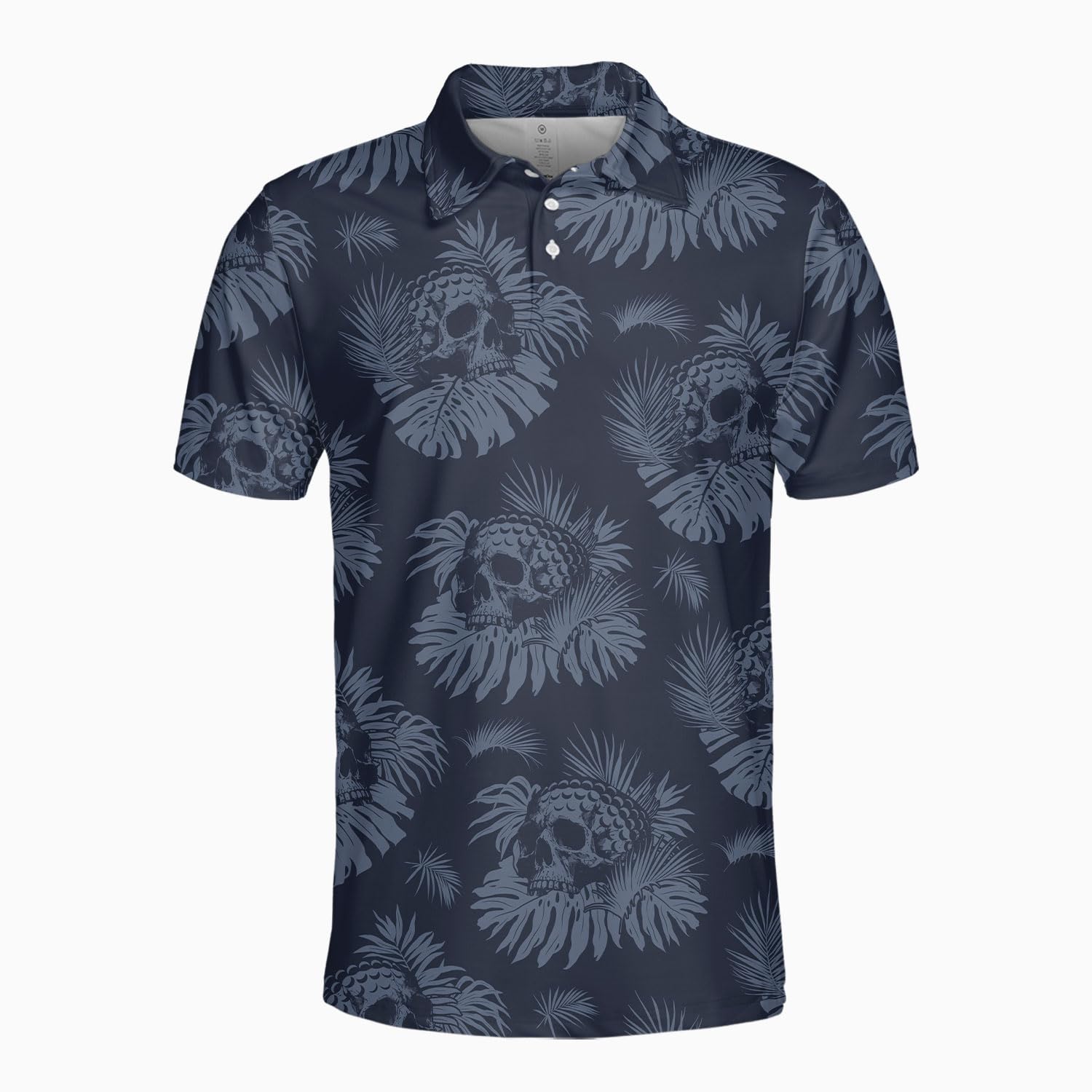 Funny Golf Shirts Skull Hawaiian Polo Shirts for Men, Crazy Golf Shirts for Men Golf Gifts Hawaiian Skull Golf Shirts