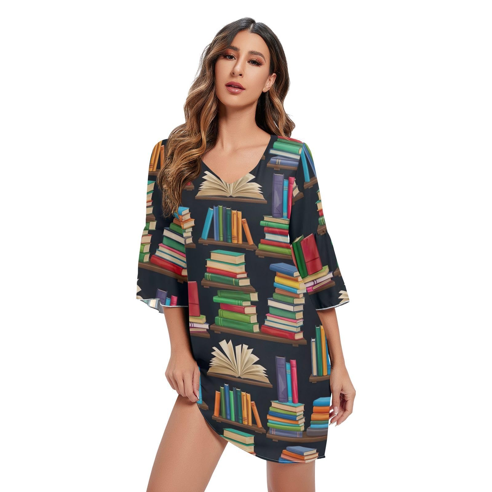 Robe d'été imprimée Colorful Books exprimez votre amour des livres - 2
