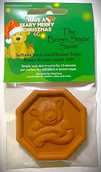 JBK Brown Sugar Saver - Bear Folding Arms "We wish you a Beary Merry Christmas" Packaging. Great Christmas stocking stuffer / neighbor or Office Gift.