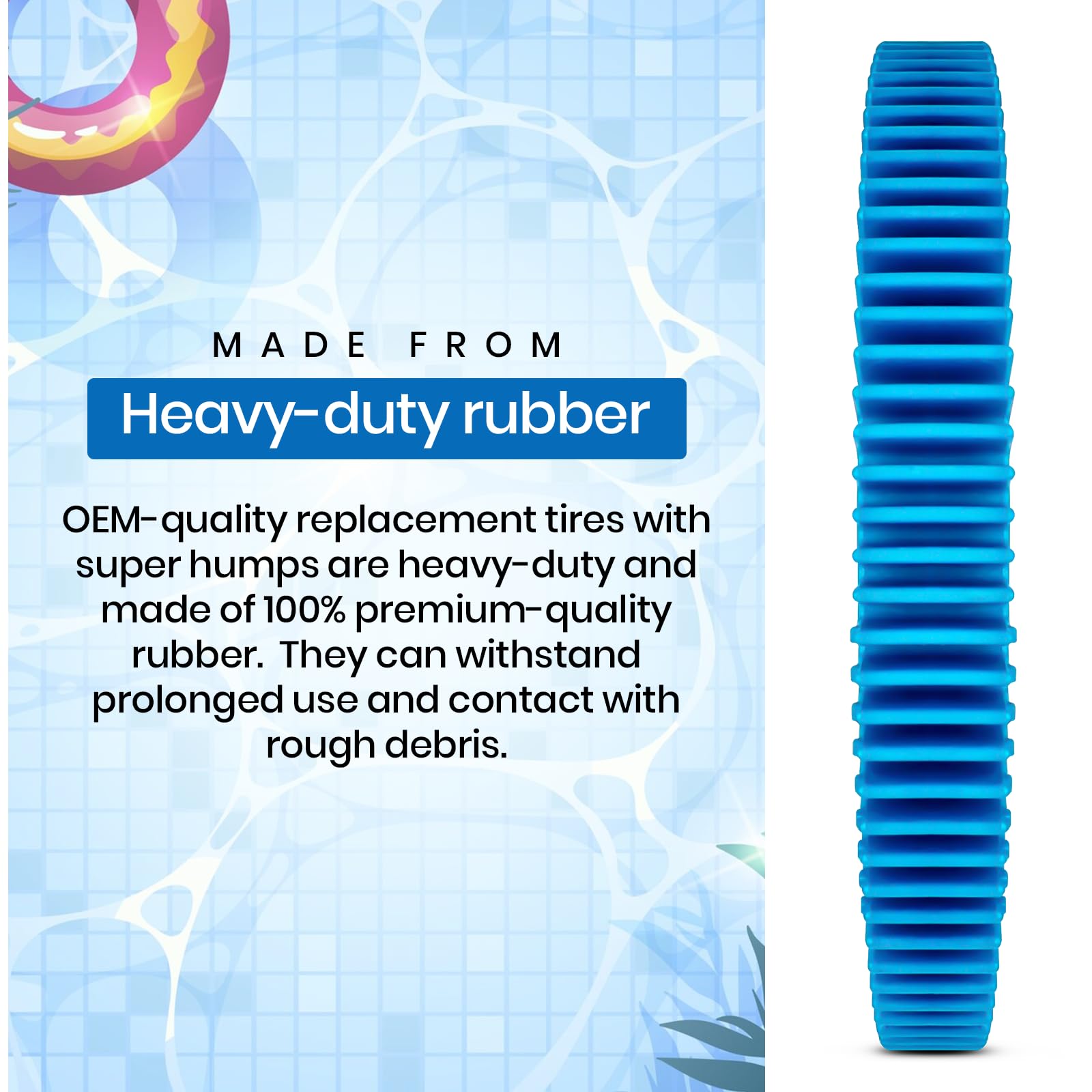 Vorderreifen-Set Für Hayward Poolreiniger (2 Stück) – Blau, Mit Super Hump, Ø 19,8 Cm