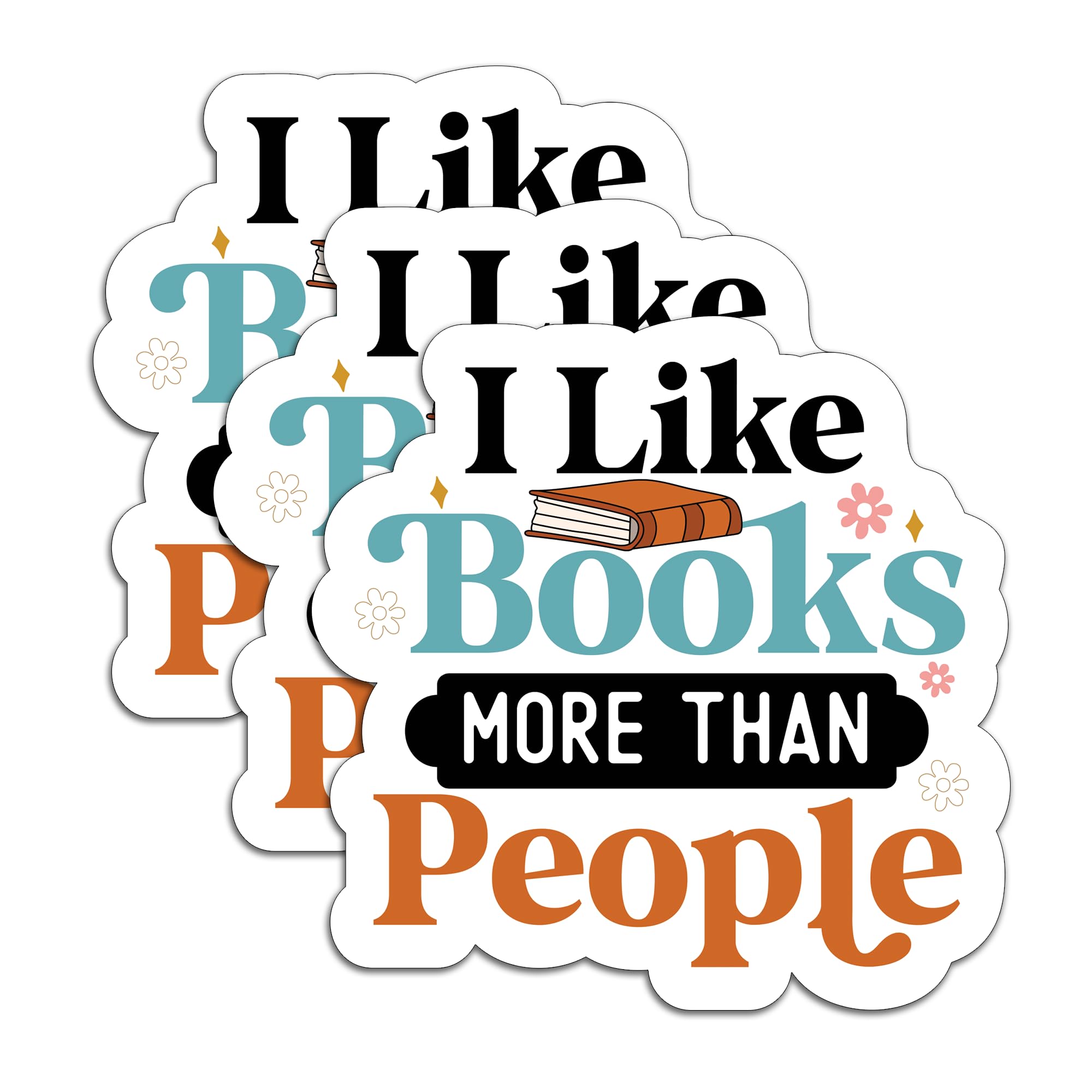 Calcomanías "I Like Books" de vinilo para decorar tu termo, laptop o cuadernos