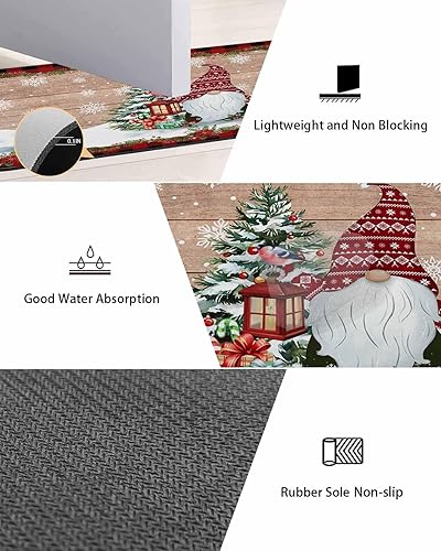 Miniatura 3 de Tapete de baño de Navidad para bañera, antideslizante, de secado rápido y absorbente, de tierra de diatomeas, tapete lavable para cocina, tapete