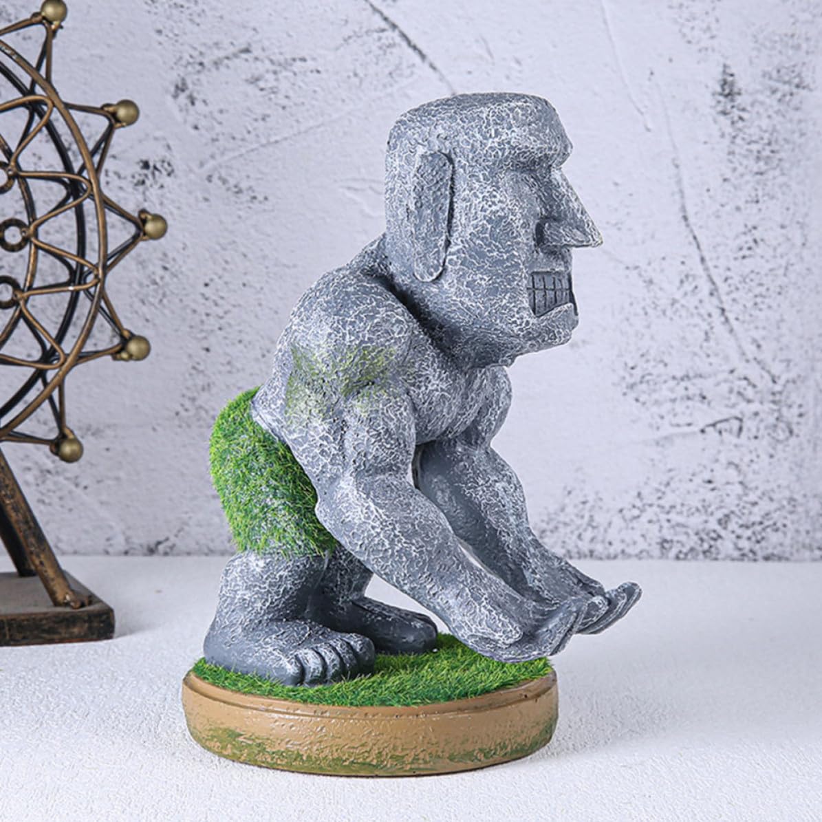 MAGICLULU Einzigartiger Moai Steinfigur Controller Halter aus Kunstharz Stabil und Verblassend als Gaming Zubehör für Desktop und Zuhause