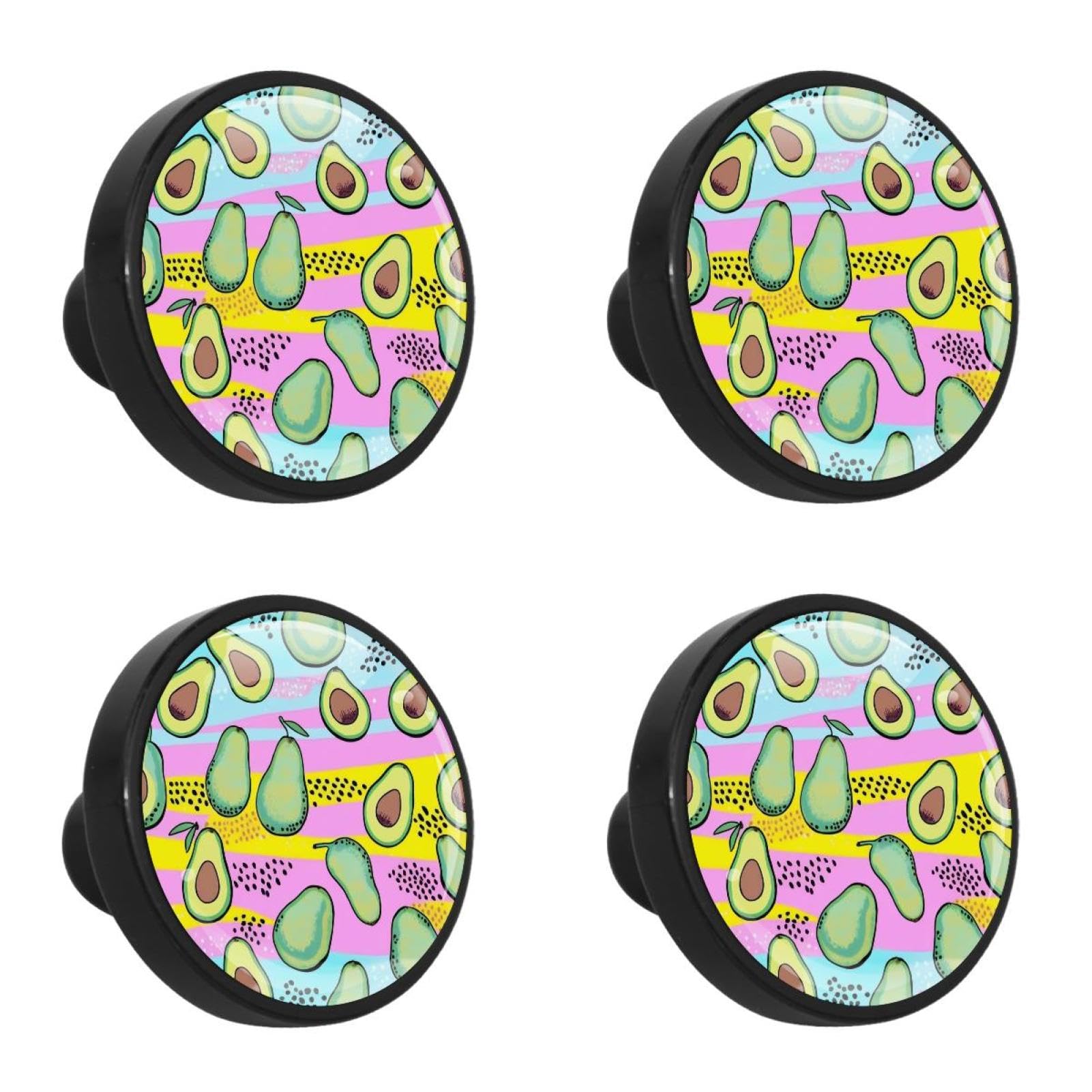 NUEAHEDN 4 Pieces Dresser Knobs for Drawer Green Avocado Kitchen Cabinet Knobs Round Door Pull Handle for Home Nursery Furniture Cupboard