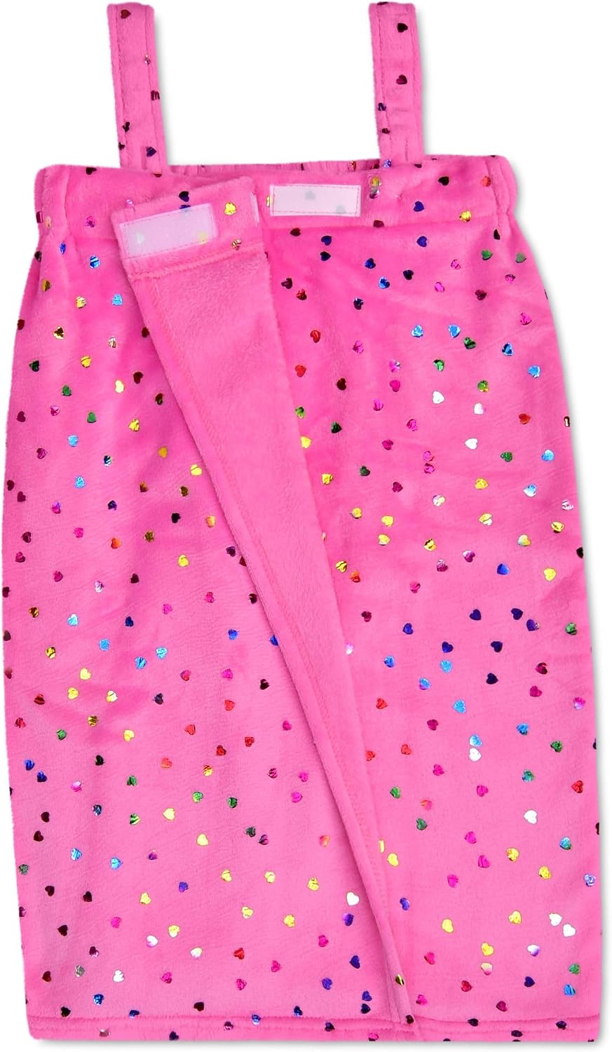 iscream Big Girls' Silky Soft Plush Spa Wrap for Home, Travel, Summer Camp - Love Fest Collection
