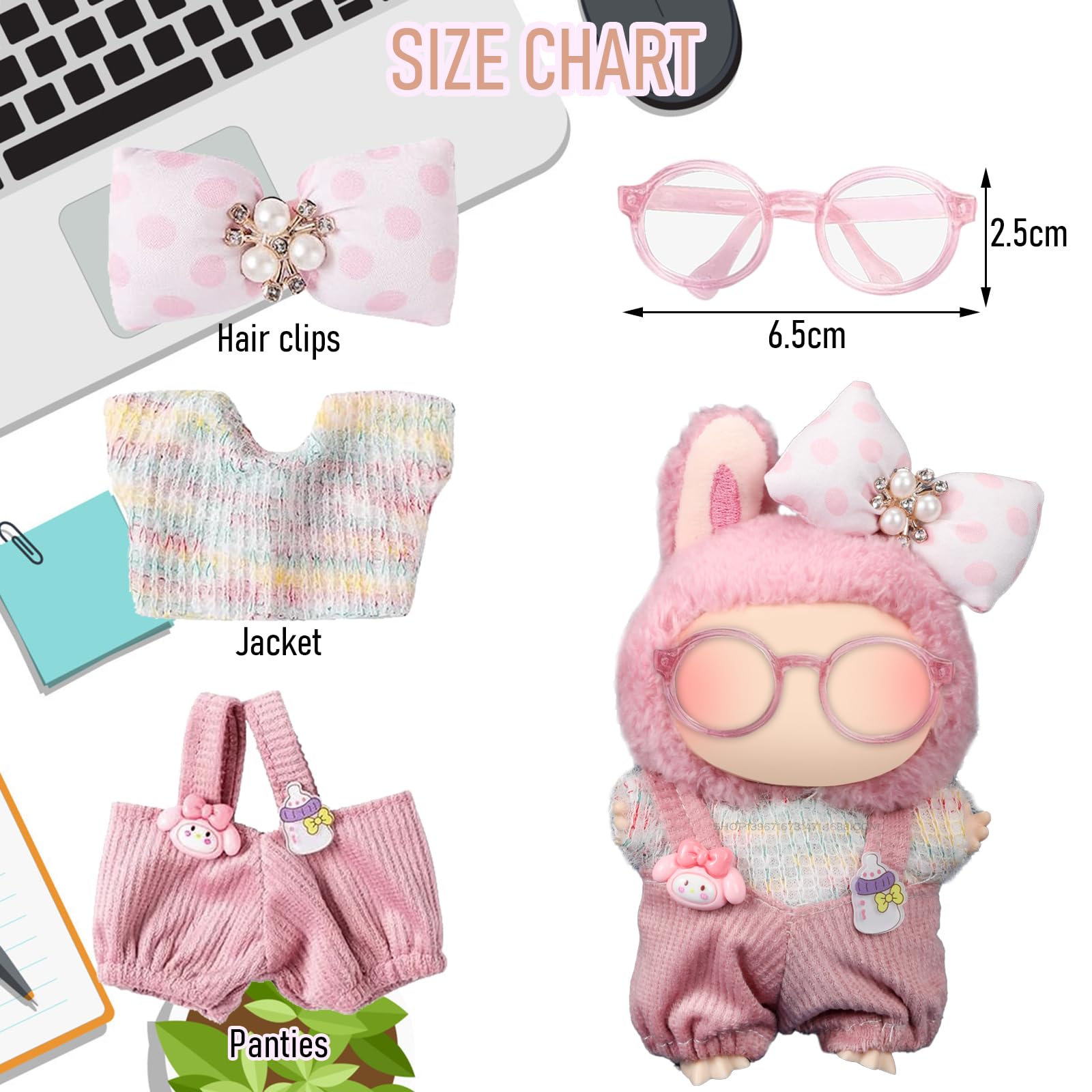 Vêtements Pour Labubu * Costume De Poupée, Ensemble De Vêtements Avec Accessoires Variés * Pour * De Poupée Labubu Articles Portables Adaptés Pour Les Poupées LABUBU De 6,69 Pouces * Vêtements