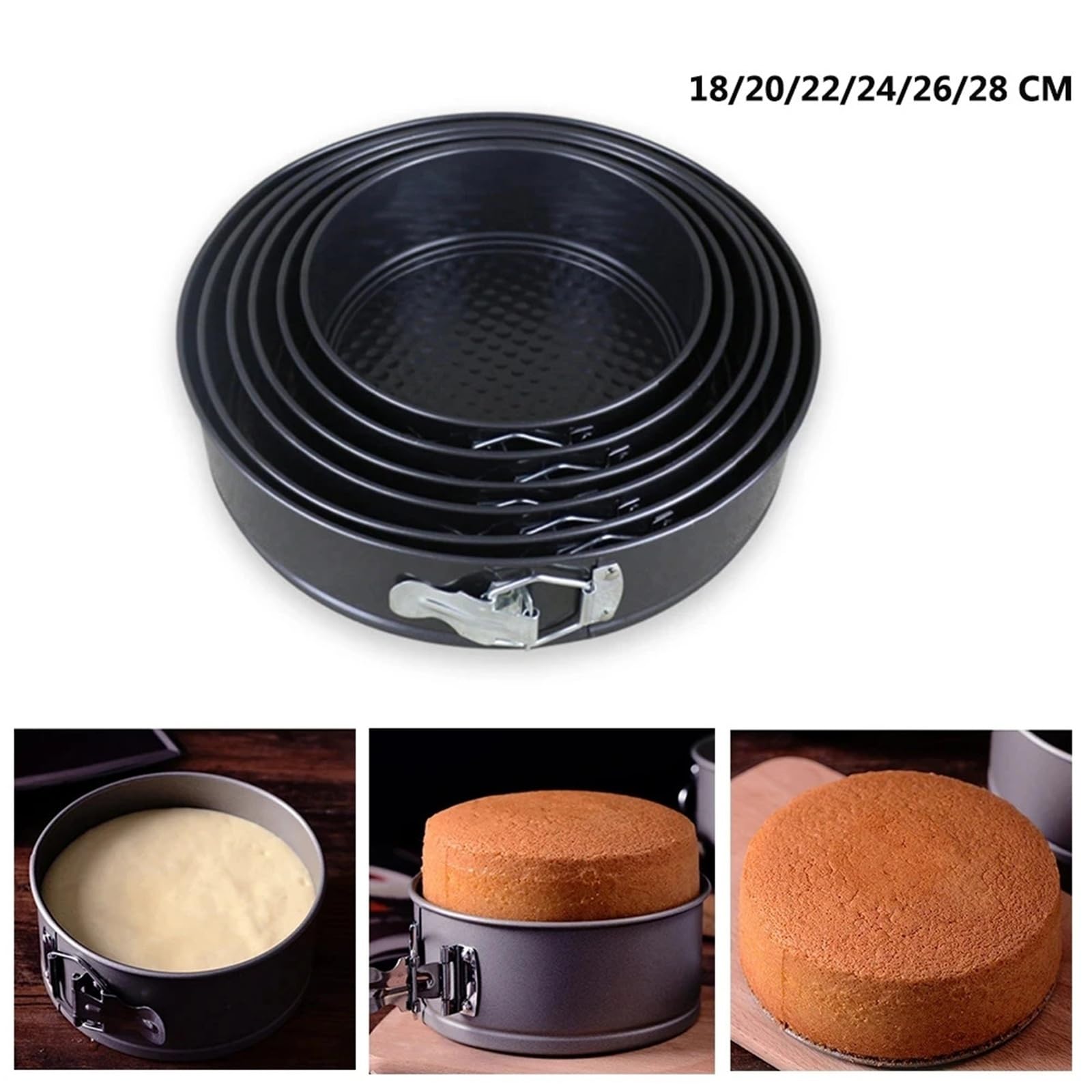 Molde for pasteles desmontable redondo de varios tamaños