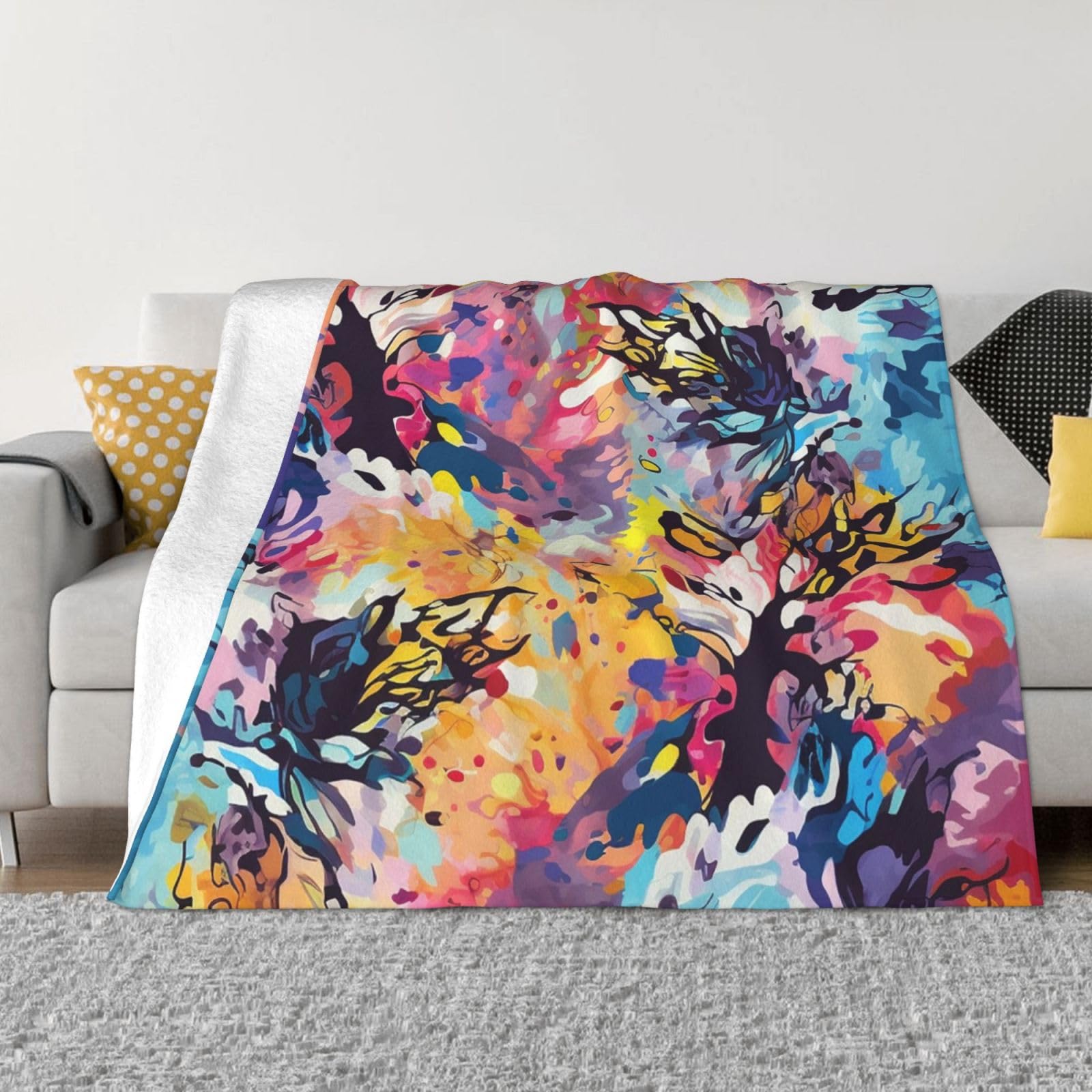 Couverture microfibre 203x152 cm OUSIKA plaid lit et canapé