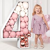 Vista 11 de imprsv Números de mosaico de 3 pies para globos, número de marquesina, marco de número de mosaico, globo de letrero 5 para decoraciones de fiesta