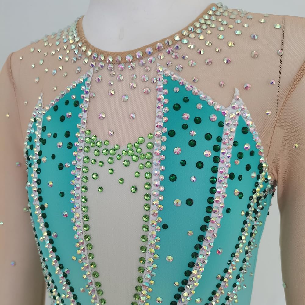 LIUHUO Figure Skating Skirt Yellow-Green Gauze Skirt Girl Competition Performance