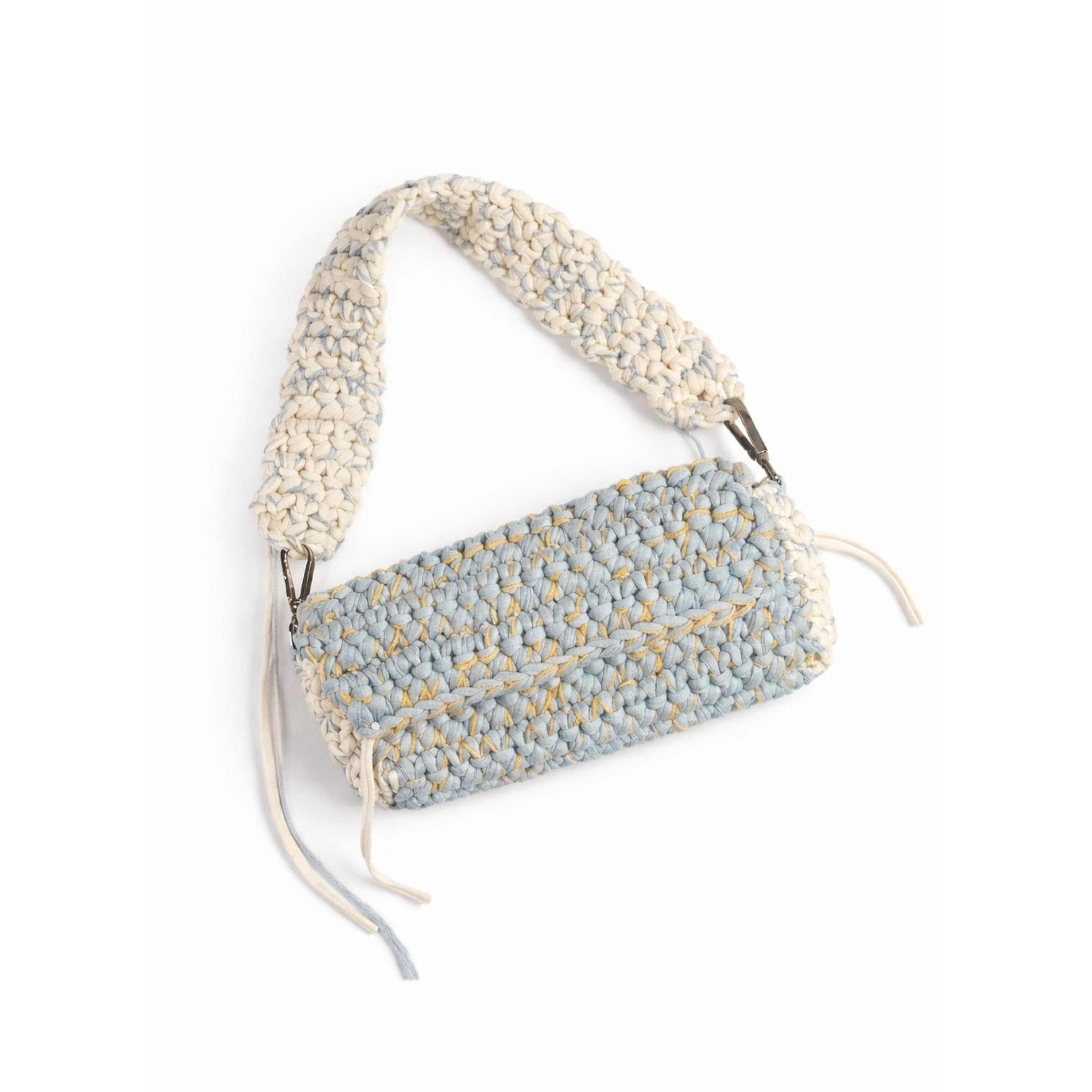 Candy Shore Crochet Handbag, Red and White, 100% Cotton Yarn, with Secure Magnetic Closure-image-45
