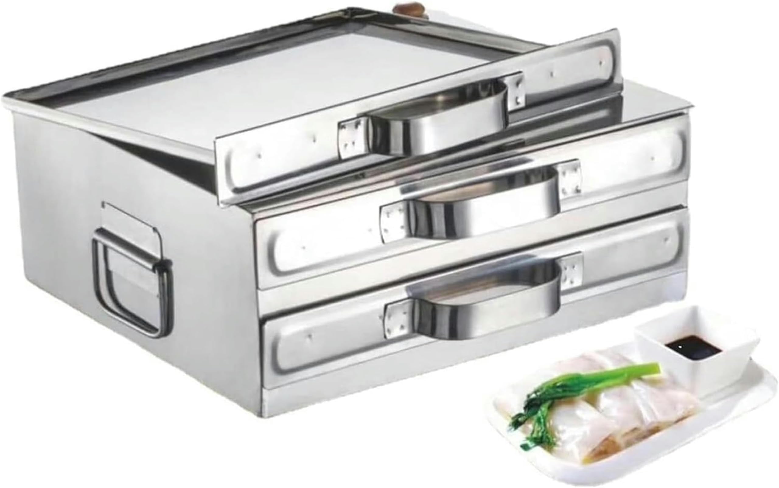 FHRKA Vermicelli Roll Machine, Rice Noodle Roll Steamer, Stainless Steel Steamer, Can be Used for Steaming Rice Noodle Rolls