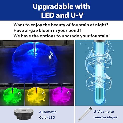 Miniatura 5 de Filtros de estanque todo en uno para estanques al aire libre 200-350 galones, bomba de estanque Koi de 400 GPH con 3 patrones de pulverización, kit